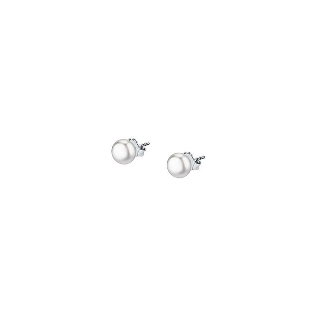 Boucles d'oreilles en argent 925 et perle de culture argent et blanc <span itemprop=