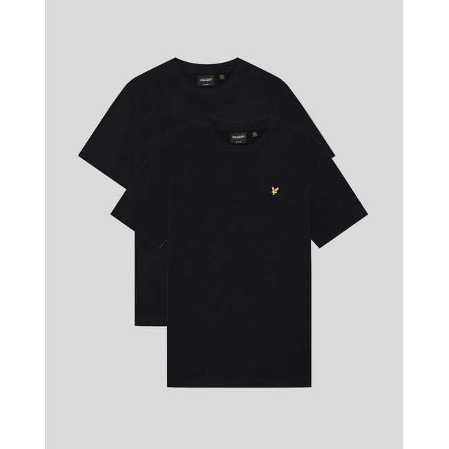 Lot de 2 T-shirts col rond noir jais <span itemprop=