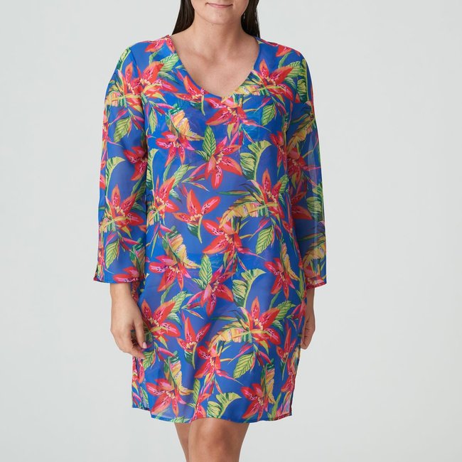 Robe kaftan LATAKIA bleu - tropical rainforest <span itemprop=