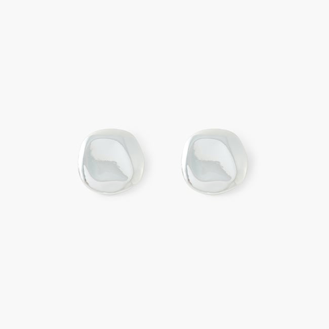Boucles d'oreilles rond irrégulier argenté v019844 <span itemprop=