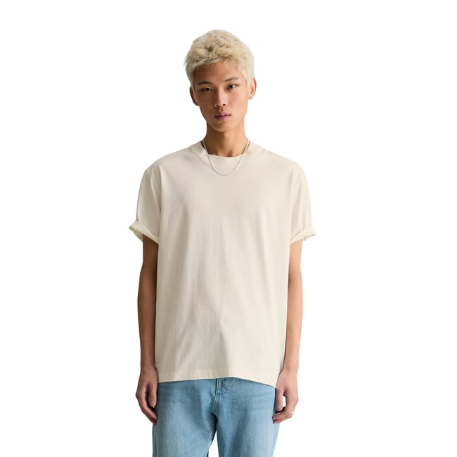 T-shirt relaxed en pur coton bio blanc naturel <span itemprop=