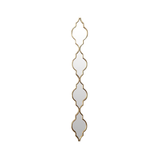 Miroir 4 arabesques en métal 17,5x126cm Couleur or <span itemprop=