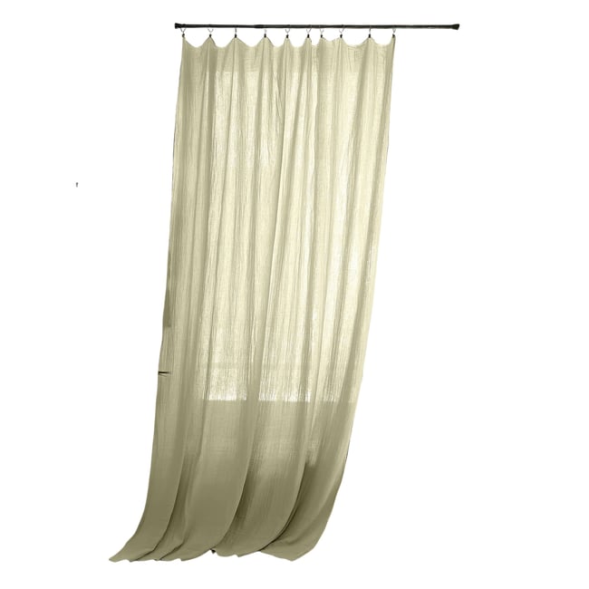 Voilage ajustable en Gaze de coton vert <span itemprop=