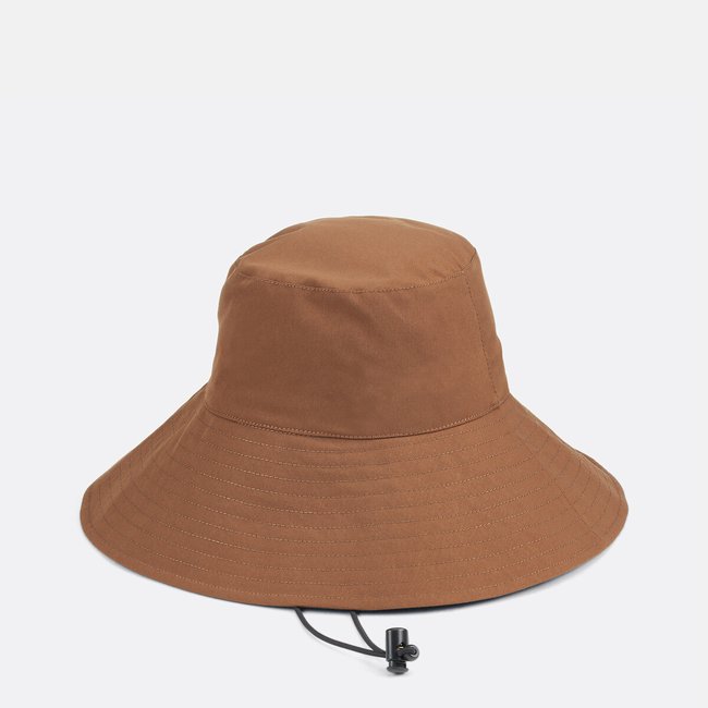 Wide-Brimmed Lined Bucket Hat, brown, LA REDOUTE COLLECTIONS