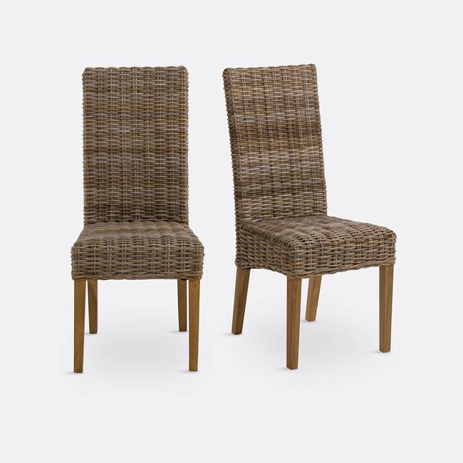 Lot de 2 chaises kubu à dossier haut, Inqaluit Couleur naturel <span itemprop=