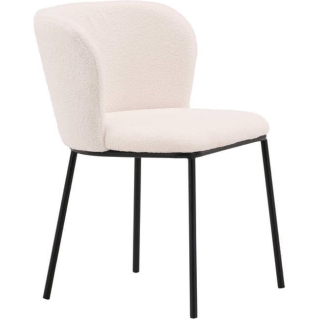 Chaise bouclette collection MUELLS Couleur blanc bouclette et noir <span itemprop=