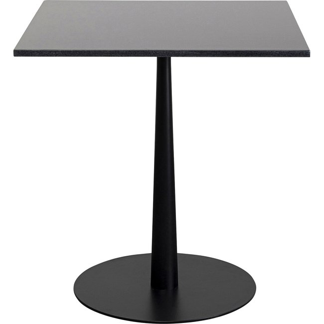 Table carrée en granit et acier, CAPRI Couleur noir <span itemprop=