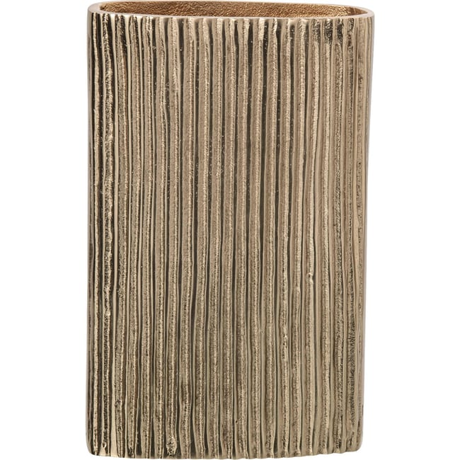 Vase côtelé en aluminium Couleur doré <span itemprop=