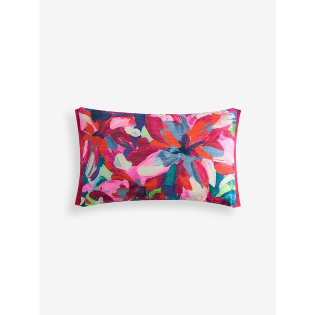 Coussin à motif floral abstrait 50 x 30 cm multi-lumineux <span itemprop=