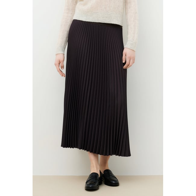 Jupe longue fluide JOELLA marron foncé <span itemprop=