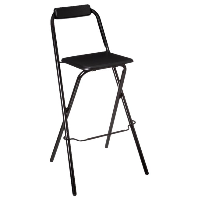 Chaise de bar pliante en métal LOUNA Couleur noir <span itemprop=
