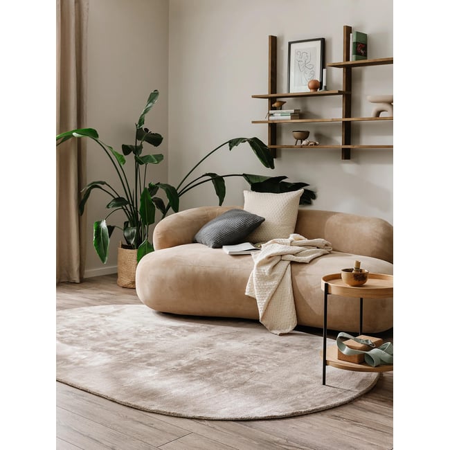 Tapis rond en viscose Ovale tissé main NELA - BENUTA 