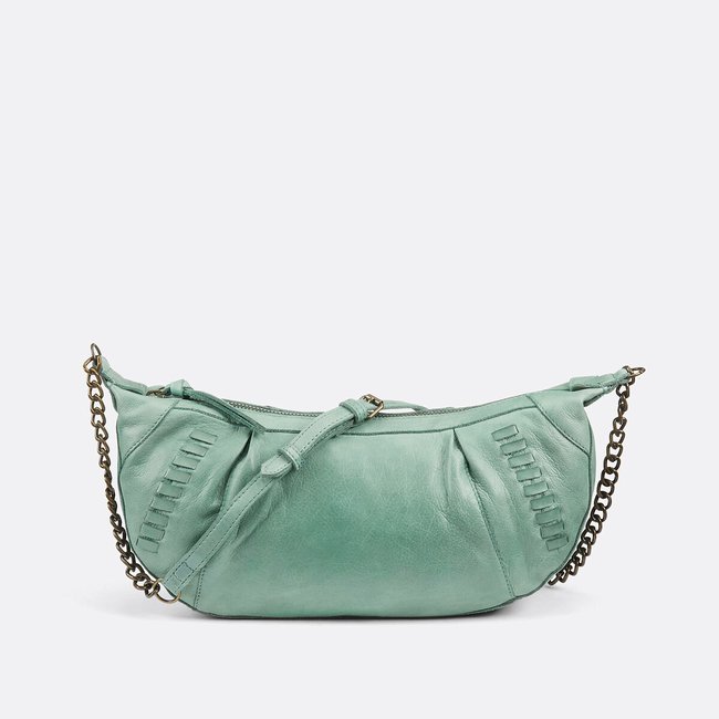 Sac bandoulière en cuir Thalia sauge <span itemprop=
