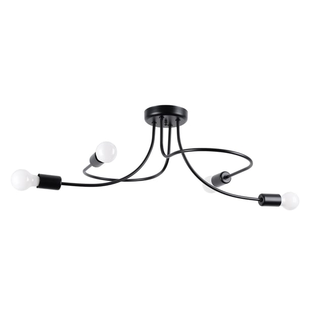 Suspension Acier Noir E27 4 Levar Couleur noir <span itemprop=