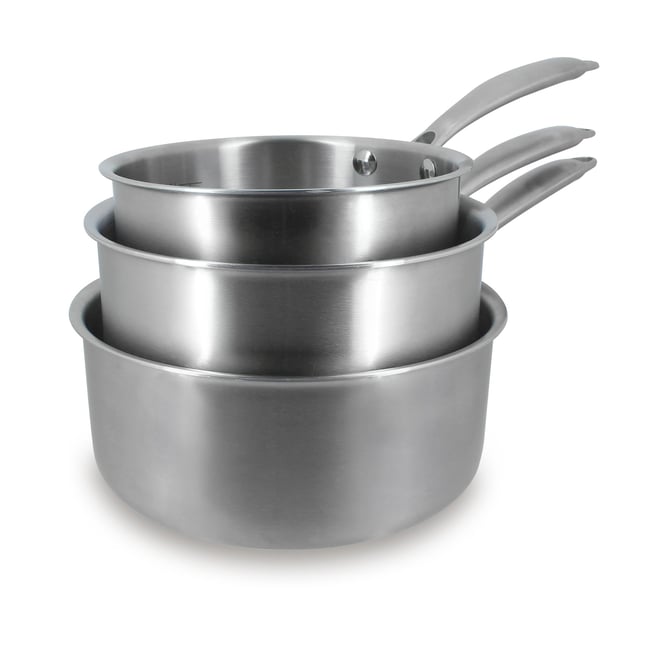 Set de 3 casseroles 16/18/20 cm en acier inoxydable, TRIPLY inox <span itemprop=