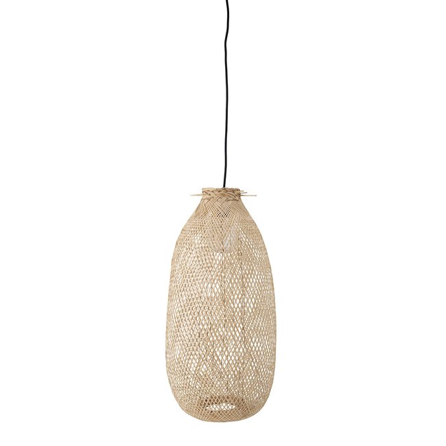Lampe à suspendre Evert en bambou Couleur bois clair <span itemprop=
