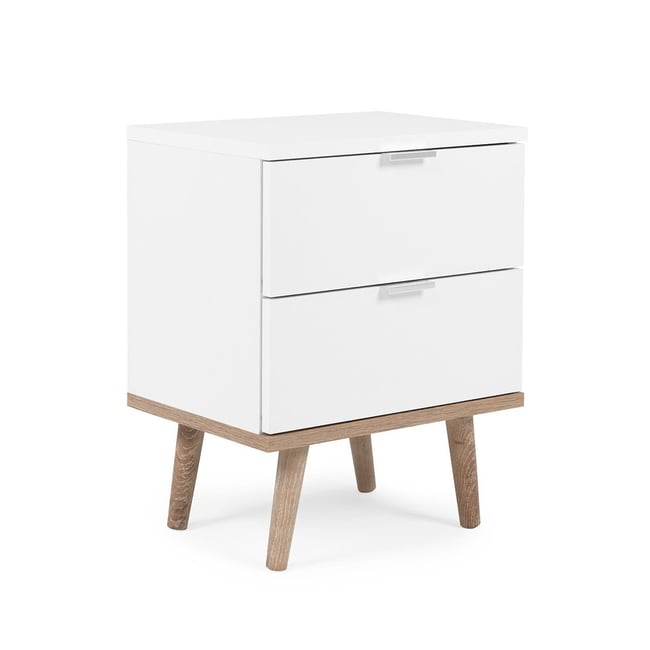 Chevet 2 Tiroirs L40 cm - COPENHAGUE Couleur blanc <span itemprop=