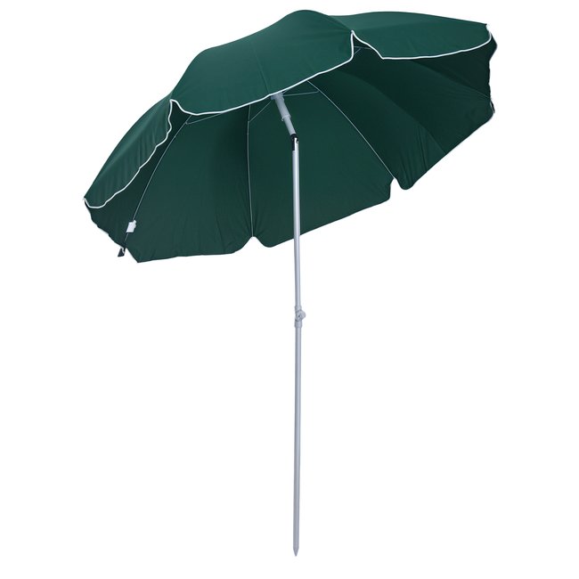 Parasol inclinable octogonal de jardin Ø 2 m métal polyester vert vert <span itemprop=