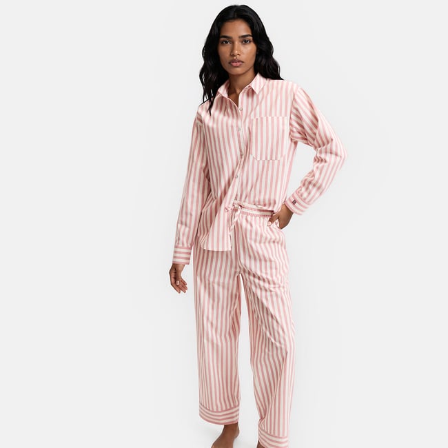 Pijama de rayas en popelín, Signature Carlita - LA REDOUTE COLLECTIONS