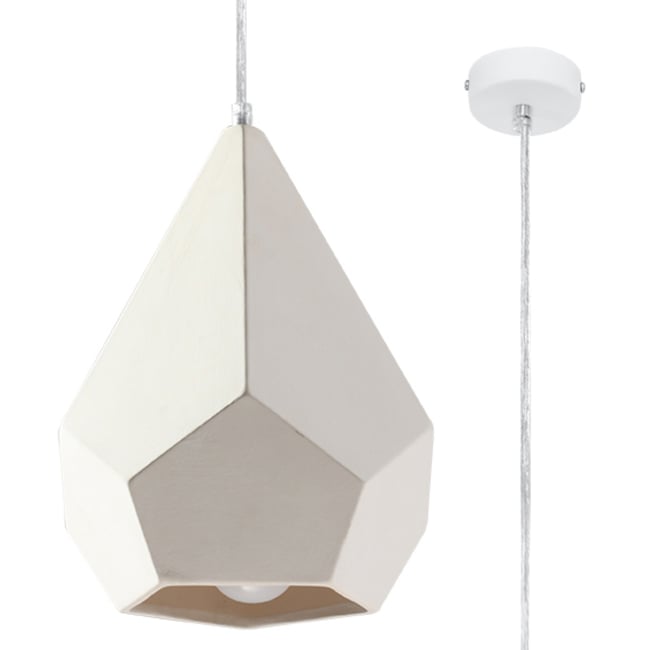 Suspension Céramique Blanc E27 1 Pavlus Couleur blanc <span itemprop=