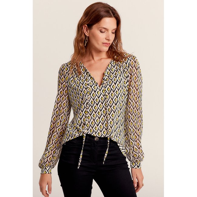T-shirt manches longues vert anis <span itemprop=
