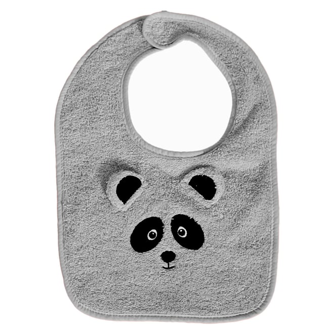 Lot de 2 bavoirs PANDY PANDA gris cendré <span itemprop=
