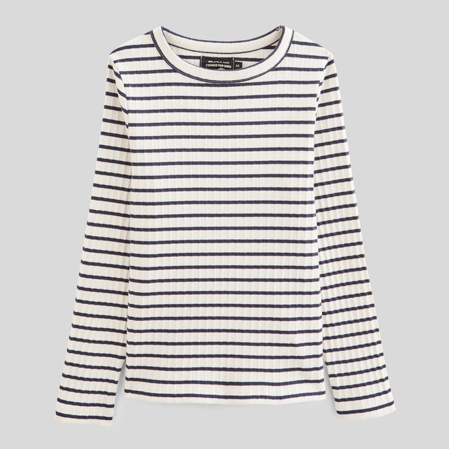 T-shirt manches longues rayé amaretti <span itemprop=