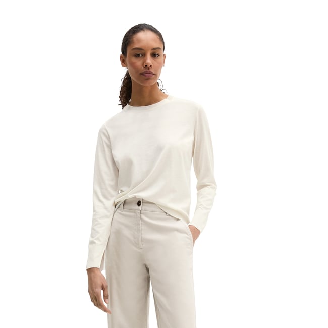 Luxury Longsleeve relaxed en mélange de TENCEL™ Lyocell et de coton - MARC O'POLO