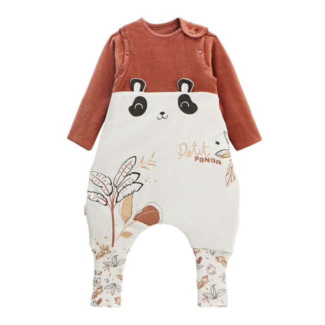 Turbulette d'hiver en velours avec pieds retroussables et manches amovibles Maloueg marron <span itemprop=
