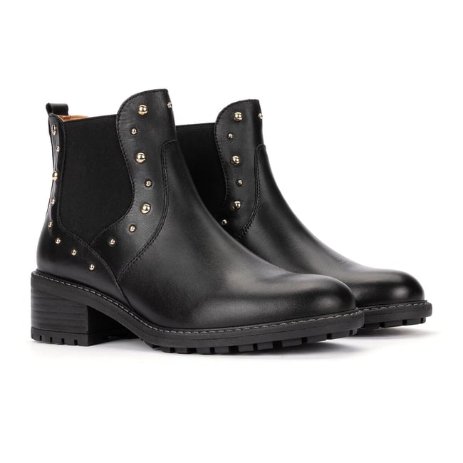 Lederstiefeletten Medina schwarz <span itemprop=