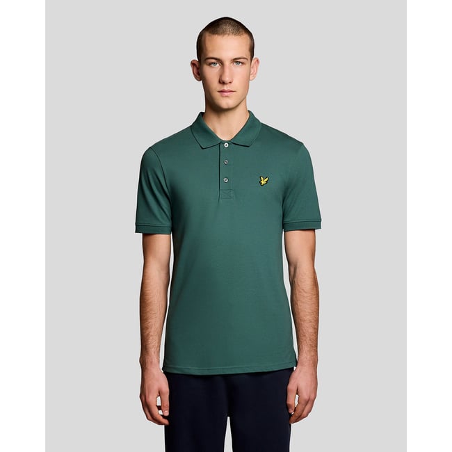 Polo en coton vert everglade <span itemprop=