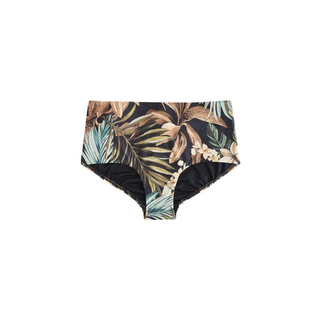 Bas de bikini palmier animal noir <span itemprop=