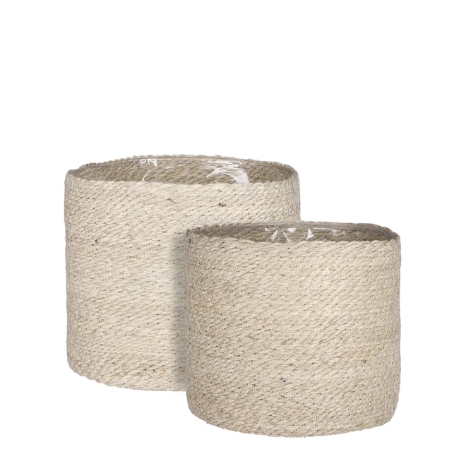 Ensemble de 2 paniers à plantes ATLANTIC Couleur crème <span itemprop=