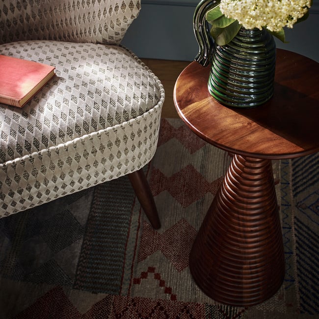 Figura Acacia Wood Side Table, dark acacia wood, SWOON