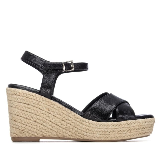 Sandale Coin Décontractée Boucle noir <span itemprop=