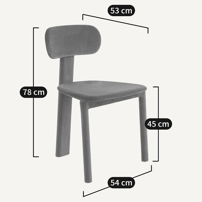 Chaise gainée de velours, MARAIS, design Emmanuel Gallina Couleur brun <span itemprop=