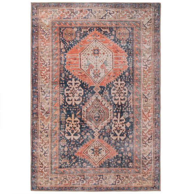 Tapis traditonnel, effet délavé, lavable PERLA Couleur orange <span itemprop=