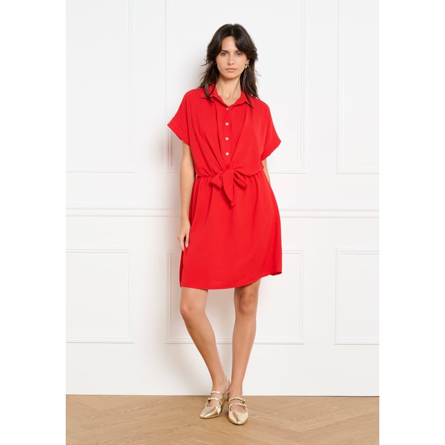 Robe col chemise nouée - LOLALIZA