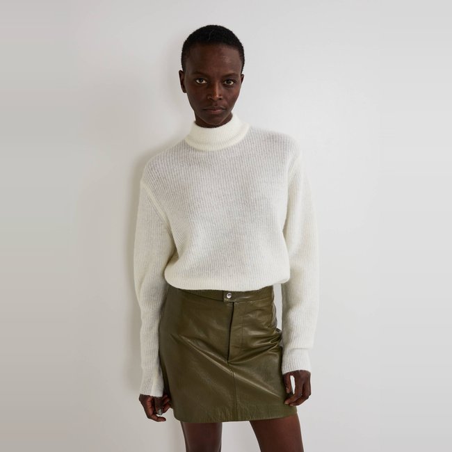 Pull col montant contenant de l'alpaga et de la laine - MONOPRIX