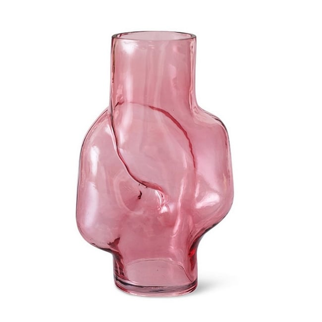 Vase design organique verre  Gleam Couleur rose <span itemprop=