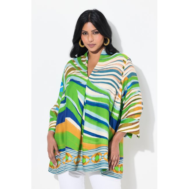 Tunique manches 3/4 vert d’été <span itemprop=
