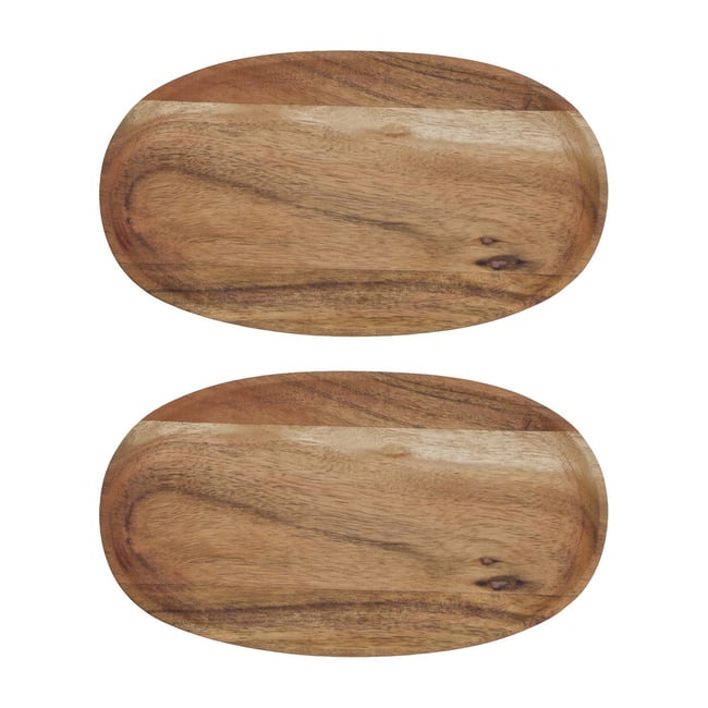 Plateaux Wood Ovale petit lot de 2 Couleur v002237 <span itemprop=