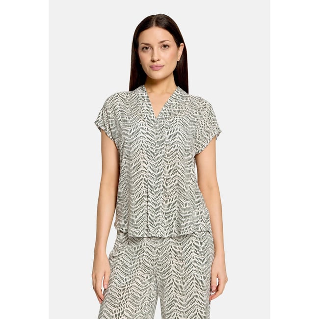 Tunique à encolure en v cream/khaki <span itemprop=