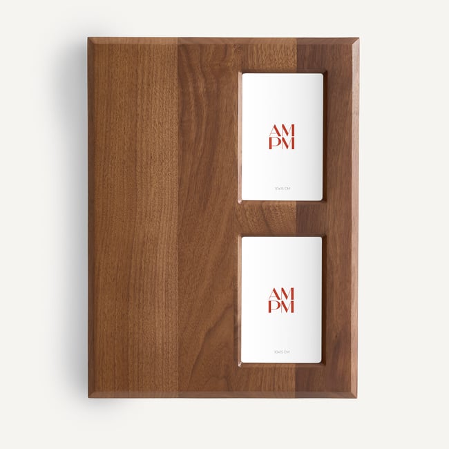Dalta Solid Walnut Double Photo Frame, walnut, AM.PM