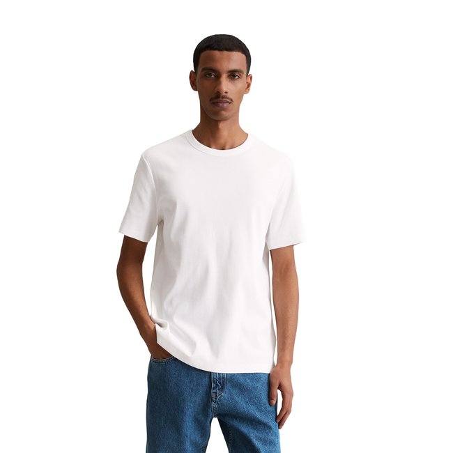 T-shirt côtelé DfC regular en coton bio mélangé - MARC O’POLO DENIM