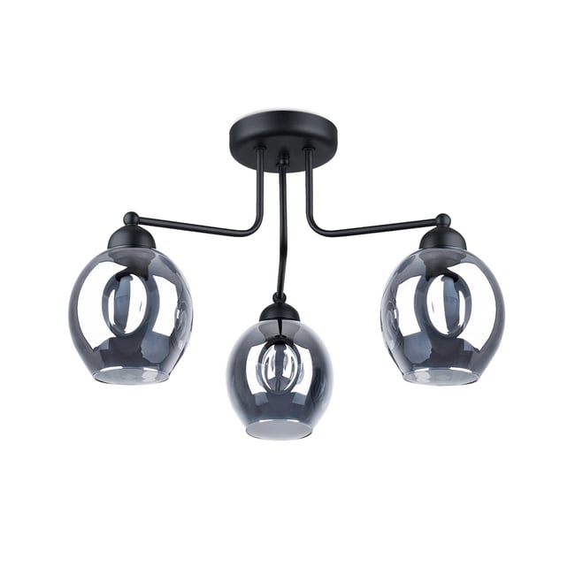 Lustre Acier Noir E27 3 Fillan Couleur noir <span itemprop=