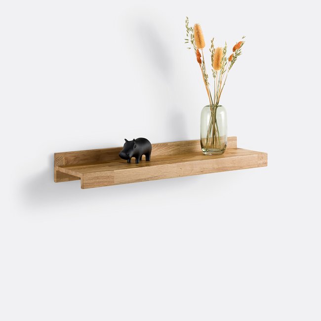 Etagère murale chêne massif 80 cm, Hiba Couleur naturel <span itemprop=