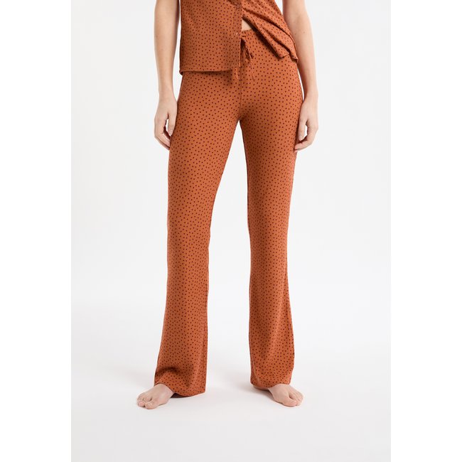 Pantalon de pyjama à motifs coeurs MANAR marron <span itemprop=