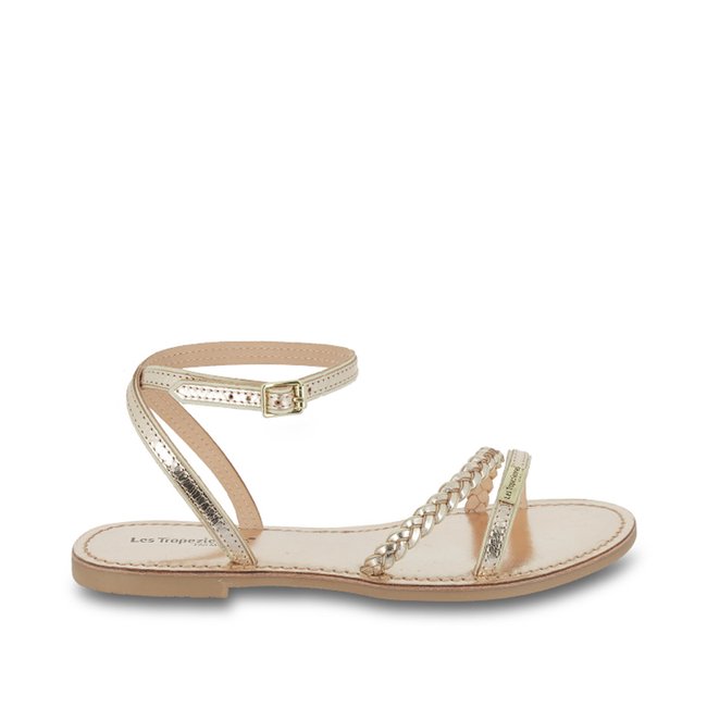 Sandales plates à brides en cuir HANATRES - LES TROPEZIENNES PAR M BELARBI
