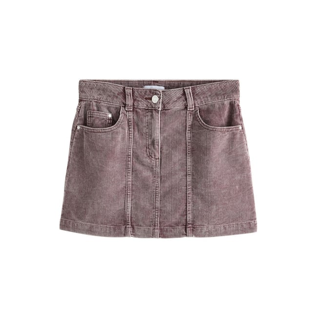 Jupe courte en velours côtelé rose délavé <span itemprop=